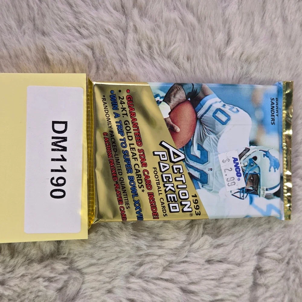Lot of 5 1993 Action Packed NFL Football Sealed Packs Barry Sanders Irvin